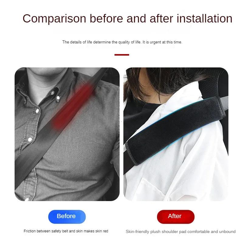 Универсальный автомобильный ремень безопасности, 2 шт., регулируемый чехол для ремня безопасности, наплечные ремни, автомобильные защитные накладки на плечи, автоаксессуары