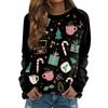 Женский модный повседневный свитшот с длинным рукавом и рождественским принтом на шее