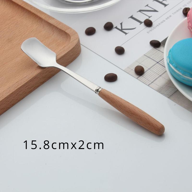 HANYANG креативная деревянная ручка из нержавеющей стали, западный нож и вилка, бытовая гостиничная ложка, рисовая ложка, суповая ложка, десертная ложка