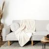 Blanket 120X150Cm Sherpa Ecru Fluffy Soft Made Of Polyester