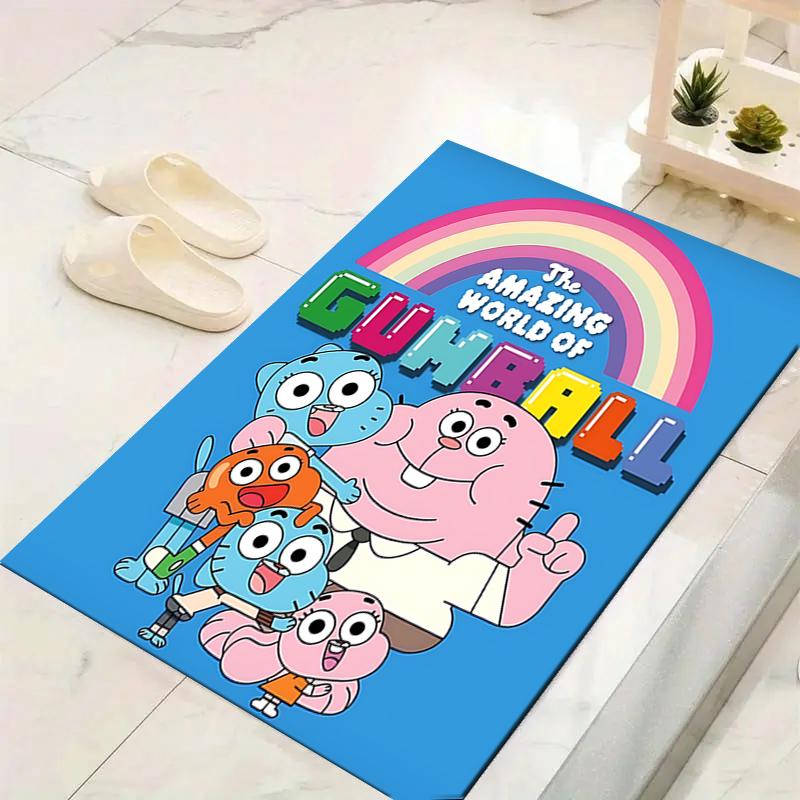 1Pc Gumball'S Colorful Friends Rug, Office Carpet Indoor Outdoor Doormat, Non-Slip, Comfortable, Living, Christmas Halloween, Xmas Gift N1224