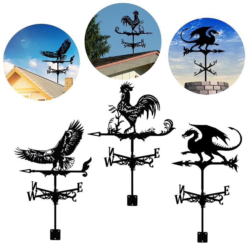 Флюгер флюгер металлический черный направление ветра всепогодный декор для сада на крыше,