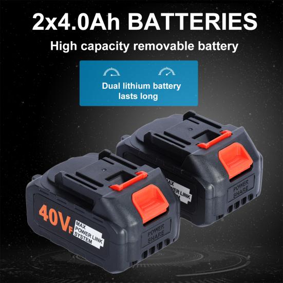 16 Inch Cordless Chainsaw Brushless Motor Electric Chainsaw Battery Powered Chainsaw with 2 X 4Ah Batteries Auto-Lubrication Chain Saw