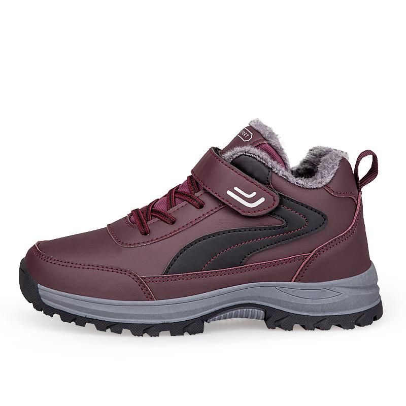 Обувь для мам, женская хлопковая обувь, зимняя, для среднего и пожилого возраста, теплые повседневные нескользящие зимние ботинки, бархатная, теплая, с высоким берцем, для пожилых людей