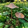 2PCS Stylish Mushroom Shape Garden Stake Antique Iron Art Ground Stake Weather Resistant Decoration For Outdoor Space