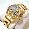 Men's Automatic Mechanical Watch Waterproof Luminous Creative Relief Gold Dragon Inlaid Diamond Dial Men's Business Watch