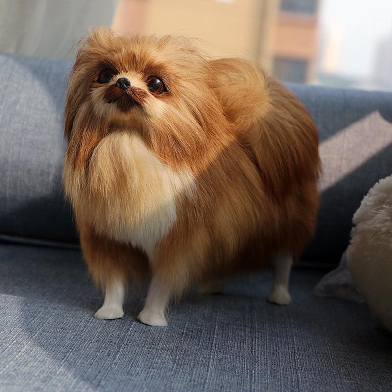 Realistic Pomeranian Simulation Toy Dog Puppy Lifelike Companion Toy Handcrafted Drop Dog Pet Toys Simulation Stuffed