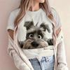 Новый свободный топ с круглым вырезом, животное собака, цифровая печать, короткий рукав