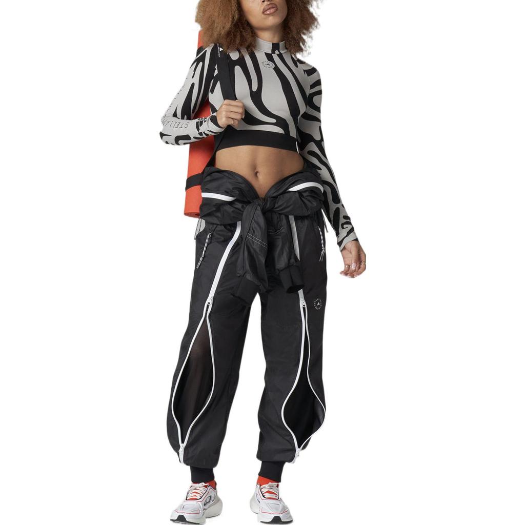 Adidas Футболка с коротким рукавом и принтом зебры, женская, серая, HF3067