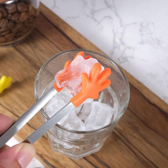 Мини-щипцы Сервировочные щипцы из нержавеющей стали в форме ладони Щипцы для еды для кубиков льда Сахар Фрукты Салат Барбекю Гриль Шведский стол Кухня Кулинария