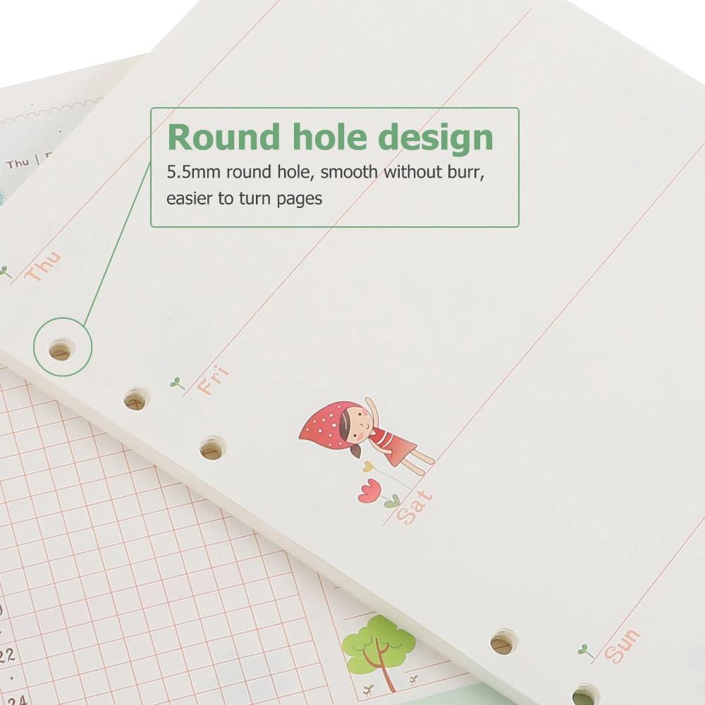 A6 Сменный блок для тетради на спирали, Внутренний лист для заполнения, Недельный/Месячный график, Заметки, Печать, Канцелярские товары, Офис, Школа