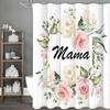 Mother's Day Floral Greeting Card Shower Curtain, Bathroom Decorative Shower Curtain, Waterproof Shower Curtain with Hooks