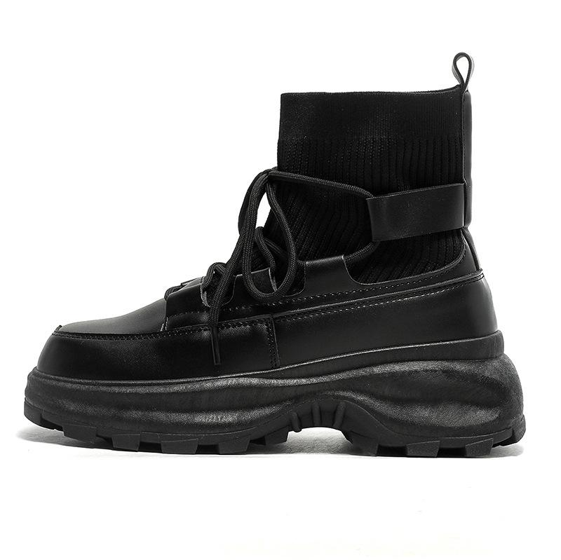 Ботинки Мартин на толстой подошве, носки, рабочие ботинки, повседневная трендовая обувь, нишевый дизайн, мужские ботинки хай-топы в британском стиле на весну и осень