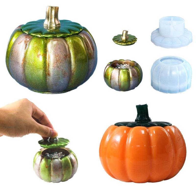 DIY банка для хранения тыквы, силиконовые формы, формы для литья из кристаллической смолы, эпоксидной смолы, ручная работа, Хэллоуин, украшение для домашнего рабочего стола, инструменты для изготовления ремесел