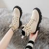 Sale Pu Leather Lace Up Motorcycle Booties Female Autumn Non-Slip Platform Botas Woman New Women Platform Ankle Boots