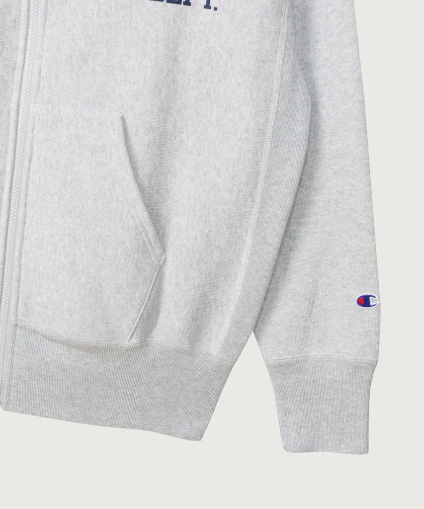 Champion Reverse Weave Blu-Tack Loose Fit City Zip-Up Hoodie Silver Grey