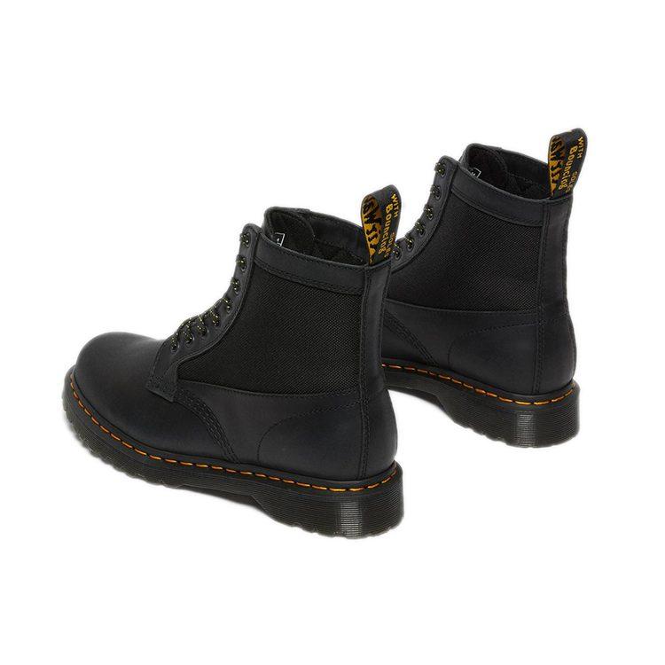 Доктор. Ботинки Dr. Martens 1460 на шнуровке, из панельной кожи, черные/желтые 26912001