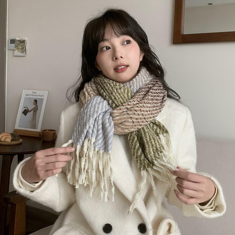 Winter Ultra-soft Imitation Cashmere Scarf for Women High-end 2024 Autumn and Winter Warm and Versatile Comfortable Neck Scarf Korean Version