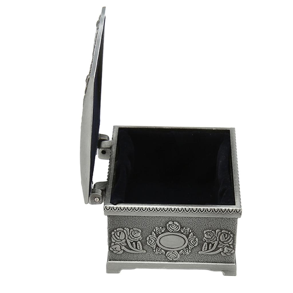 Винтажная шкатулка для украшений, не ржавеющая, устойчивая к выцветанию, из цинкового сплава, с мягким бархатом, декоративная, для сокровищ и безделушек