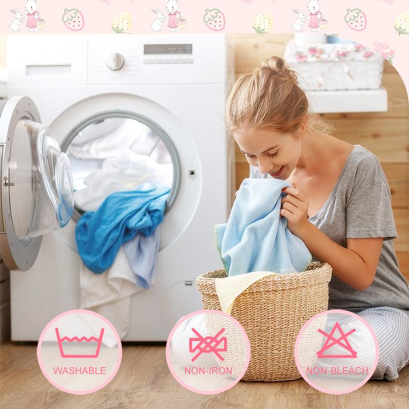 1 Мультяшный Милый Животный Кролик, напечатанная матовая простыня на резинке, напечатанное покрывало на кровать для спальни, постельное белье (исключая наволочки)