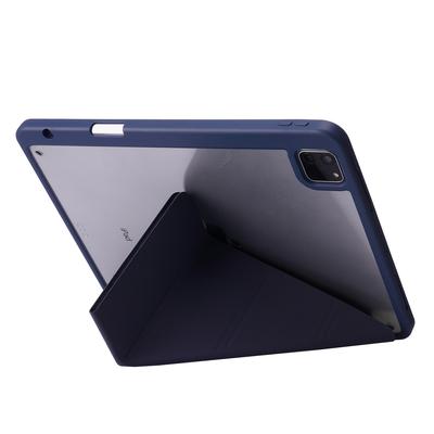 Для iPad Эйр 13 (2025)/(2024)/Про 12.9 (2022) (2021) (2020) Чехол из ПУ кожи+ТПУ+Акрила Умная обложка для планшета с подставкой-оригами