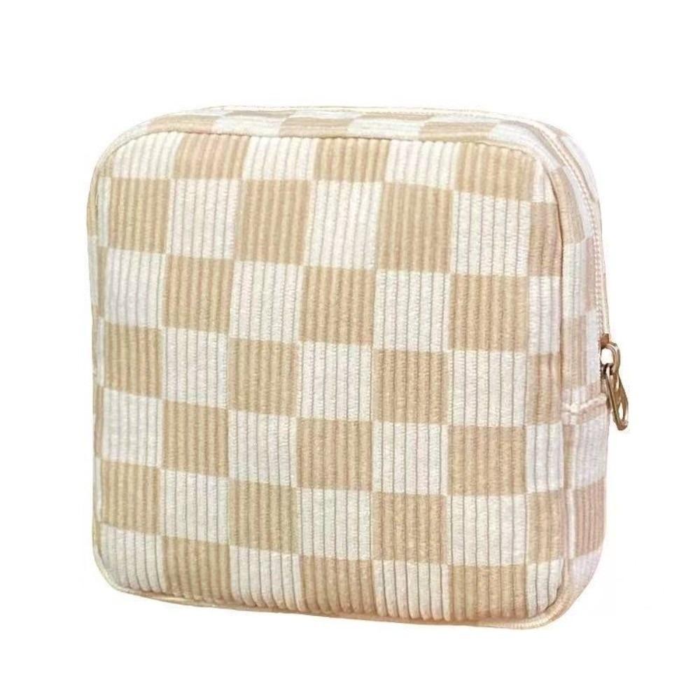 Cute Large Capacity Corduroy Travel Storage Bag Durable Cartoon Travel Wash Handbag Dustproof Corduroy Makeup Bag Home
