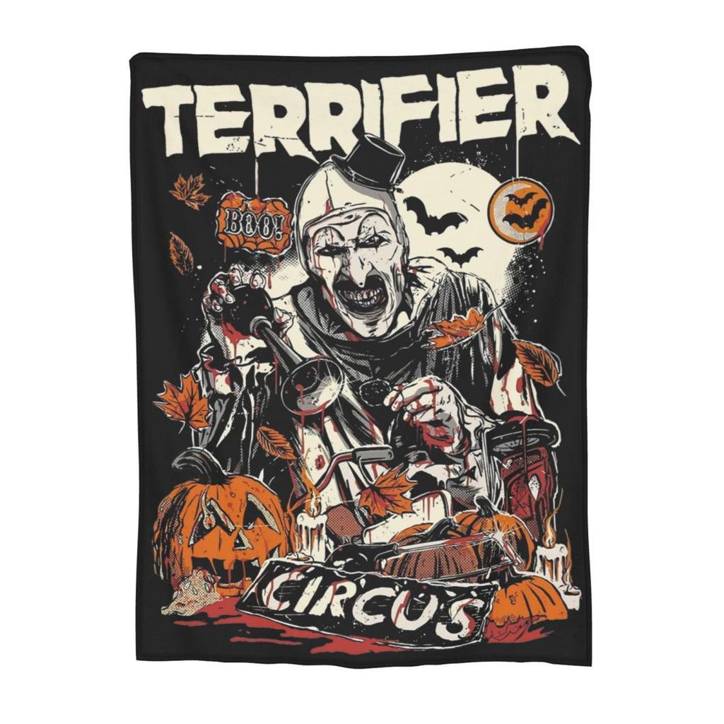 Terrifier 3 Рождественский плед Бархатный Весенне-осенний Хэллоуин Клоун Портативный Тонкий Плед для Дивана Путешествий Покрывала