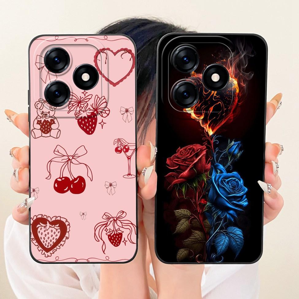 Чехол для Realme C51 RMX3830 Чехол для Realme C53 RMX3760 Крышка Силиконовый Роскошный Модный Мультяшный Забавный 2D Расписной