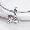 Fashion 100 %925 Sterling Silver Guitar Camera Biycle Flower Charms Pendant Bracelet Diy Jewelry Making