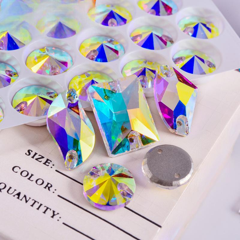 Стеклянная перевернутая кромка, ручная дрель, прямоугольная, специальной формы, плоское дно, двойное отверстие, ручная пряжка из камня, аксессуары для одежды своими руками