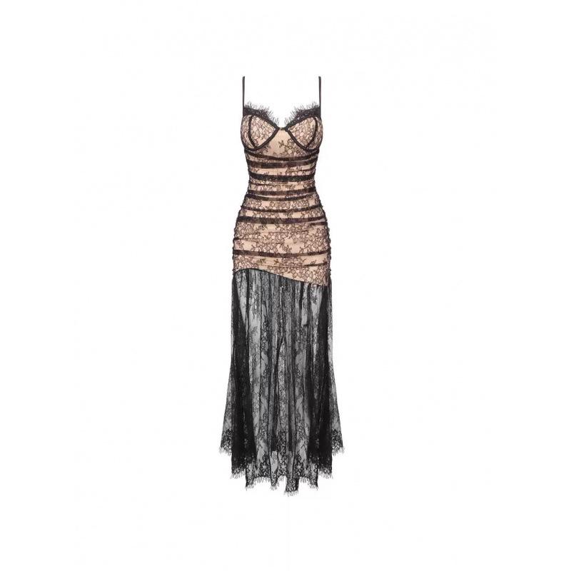 2025 Французский кружевной топ-карандаш класса люкс, вечернее платье «рыбий хвост» для женщин