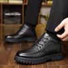 New Winter Genuine Leather Flat Designer Snow Boot Men Fashion Outdoor Cotton Shoes Antiskid Walking Office Business Ankle Boots