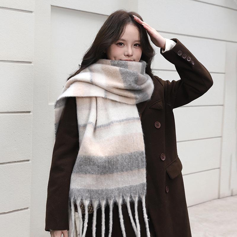 Winter 2024 New Mirad Advanced Atmosphere Scarf Women'S Korean Edition Versatile Thick Ma Hai Plush Neck Autumn