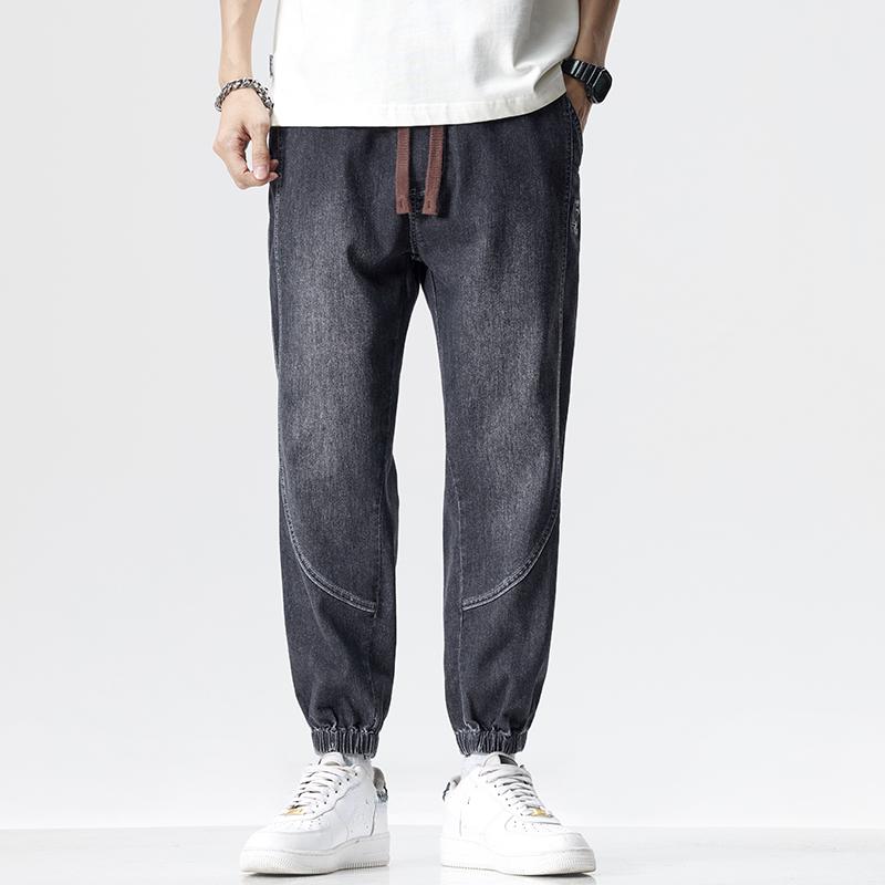 Новые мужские джинсы больших размеров, весенние, повседневные, модные, шаровары, винтажные, свободные, с высокой талией, базовый стиль, эластичные, стильные, длинные брюки