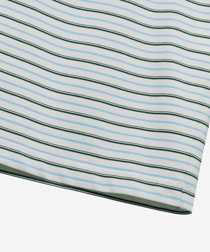 MINDBRIDGE Green Multi-Stripe Semi-Oversized Short-Sleeve T-Shirt
