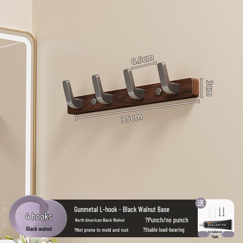 Настенный крючок из орехового дерева для полотенец и одежды, не требует сверления