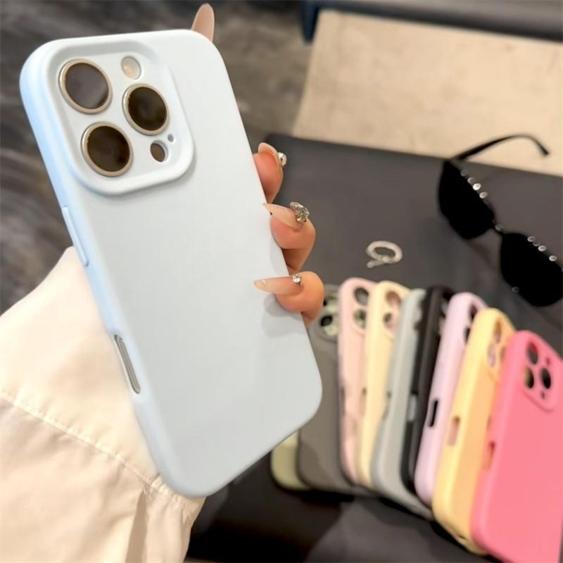 Роскошный Матовый Мягкий Силиконовый TPU Чехол для iPhone 16 15 14 Plus 11 Pro Max Простой Однотонный Резиновый Конфетный Цвет Ударопрочный Чехол
