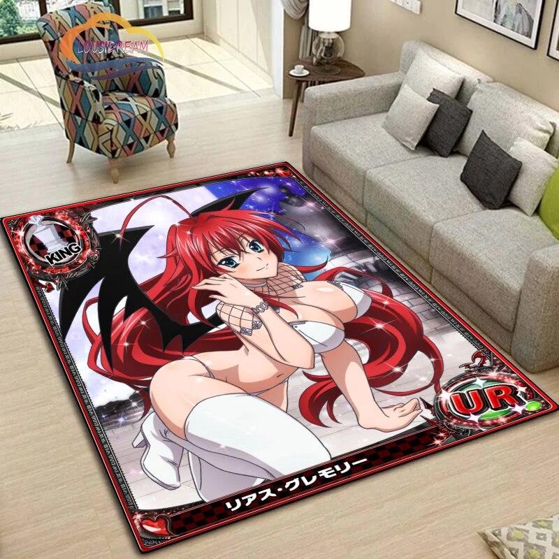 Ковер DxD для средней школы, милый сексуальный коврик с героями аниме для девочек, мультяшный ковер, большой декоративный нескользящий коврик в гостиной, для йоги для девочек