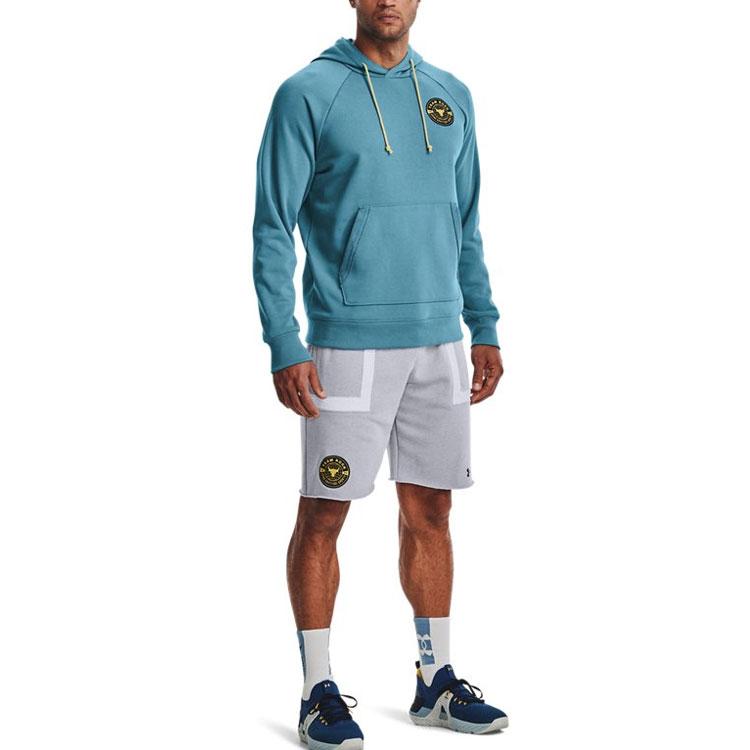 Under Armour Project Rock Johnson Training Hoodie Мужские толстовки с капюшоном синего цвета 1370453-416