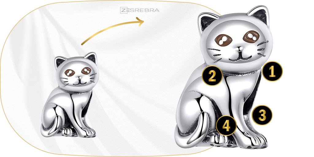 Charms 925 Cat Pendant Bead Kitty Charms 925