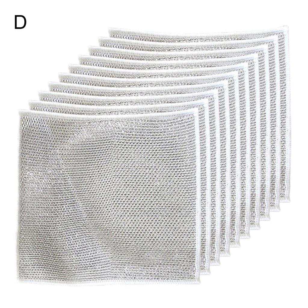 3/5/10/15 шт. тряпка из стальной шерсти, двусторонняя маслостойкая, быстросохнущая, полая, безворсовая, многоразовая кухонная тряпка, кастрюля, кастрюля, миска, скребок, ткань для чистки