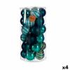 Set of Christmas Balls Blue PVC 8 X 9 X 8 Cm (4 Units)