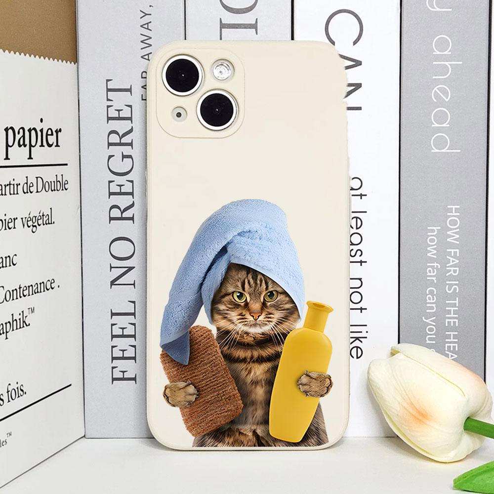 Смешной чехол для телефона с животными и пивом, кошка, для IPhone 16 15 14 13 12 11 Pro Max Mini X XS 7 8Plus SE2, мягкий силиконовый чехол, креативные Fundas