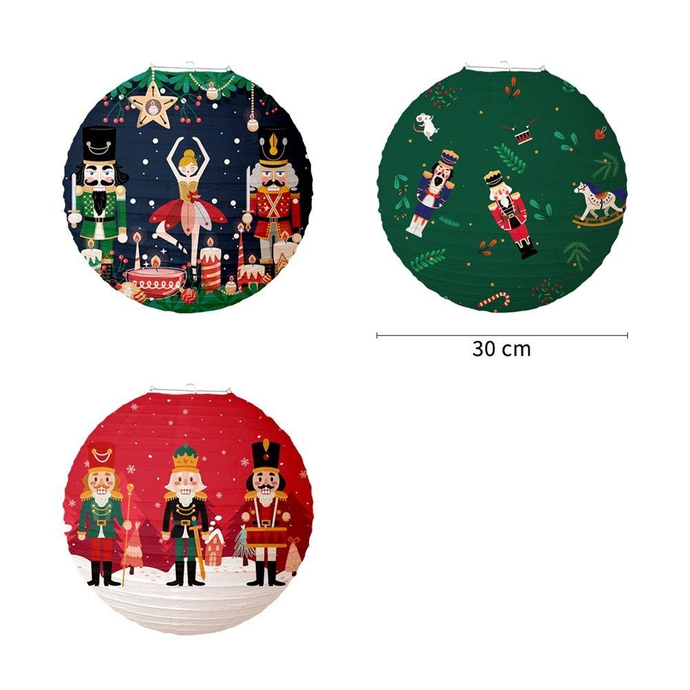 Santa Xmas Paper Ball DIY Hanging Lantern New Christmas Paper Lanterns Happy New Yea