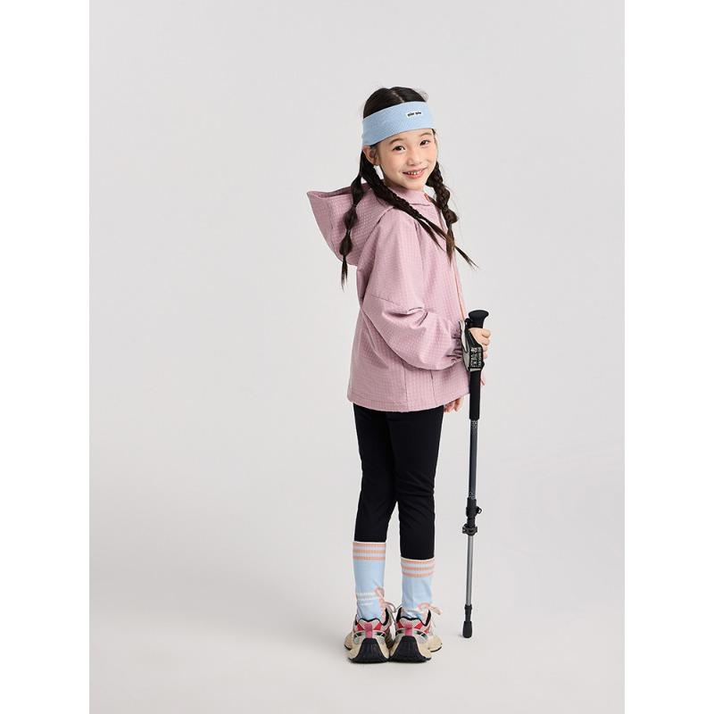 Kids Lightweight Outdoor Waterproof Colorblock Zipper Hooded Jacket