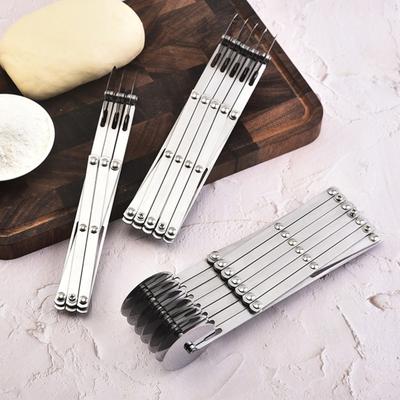 Yousheng Multi-Wheel Pizza Cutter Регулируемый 3/5/7 лезвий Тестораскаточный станок для равномерной нарезки Расширяемый резак для пиццы Разделитель теста для печенья