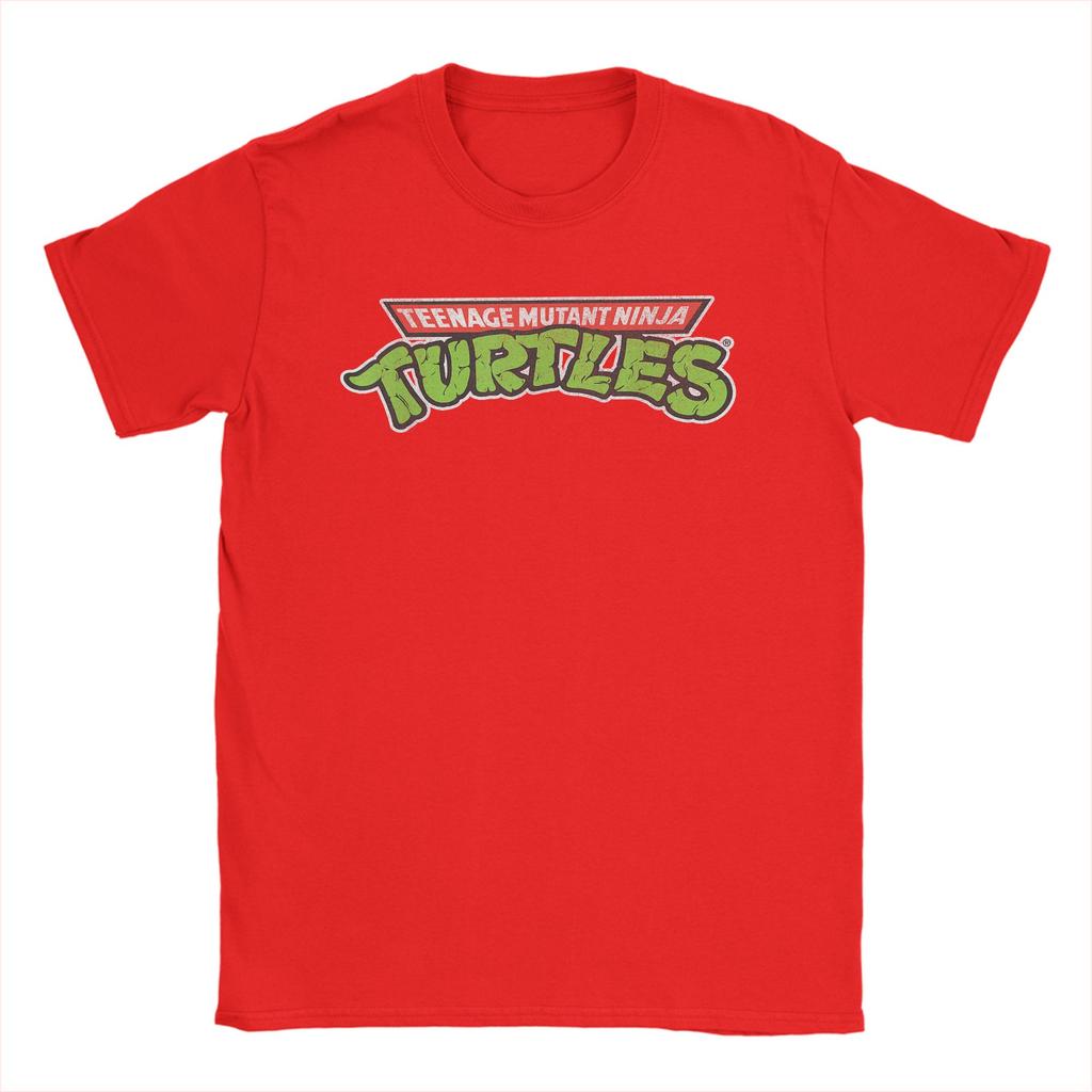 Vintage Ninja Turtles Retro Logo TShirts Men Round Neck Pure Cotton T Shirts Short Sleeve Tee Shirt Birthday Present Clothing
