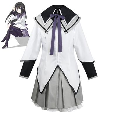 Аниме Волшебная девочка Puella Magi Madoka Magica Homura Akemi Косплей Костюм Боевая форма Парик Носки для Mahou Shoujo Comic Con