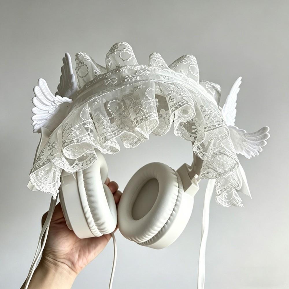 Ribbon Bowknot Cosplay Headdress Lace Hair Band New Lolita Wing Angel Headband  Hair Accessories