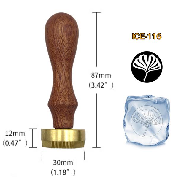 Ice Stamp With Removable Brass Head & Wood Handle - Vintage 1.18" Branding for Cubes, Cocktails, Whiskey, Mojito Drinks - Bar Making DIY Crafting